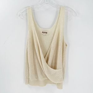 Pepin Faux Wrap Knit Cami Tank Cream
